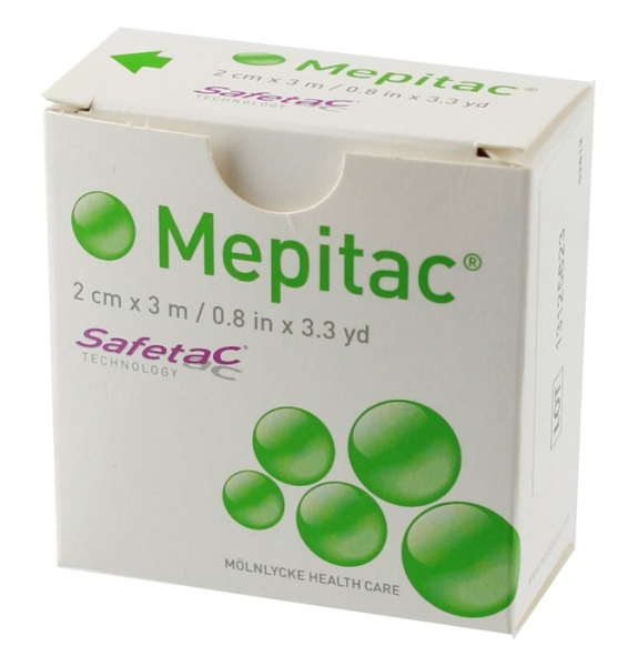 Mepitac 2см х 3м - Фіксуючий пластир з силіконовим покриттям