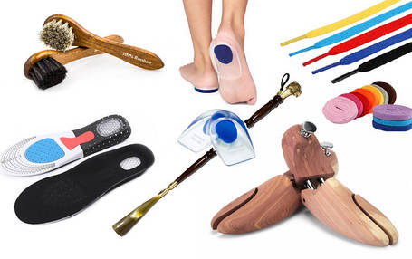 ВЗУТТЄВІ АКСЕСУАРИ: ШНУРКИ, УСТІЛКИ, ЩІТКИ, ФОРМОДЕРЖАТЕЛІ, ЛОЖКИ