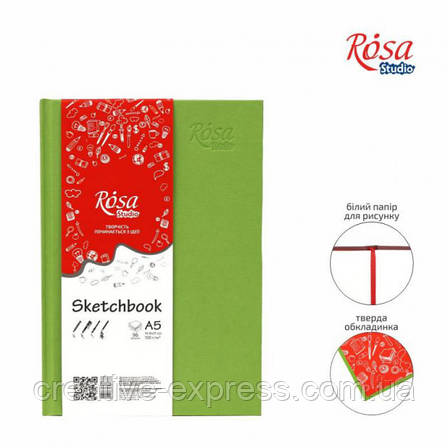 Блокнот A5 (14,8*21см), 100г/м, 96л., фісташковий, ROSA Studio, фото 1