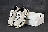Жіночі кросівки Balenciaga Triple S, сірі шкіряні кросівки баленсіага тріпл с баленсіяга, фото 3