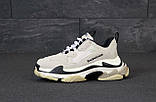 Жіночі кросівки Balenciaga Triple S, сірі шкіряні кросівки баленсіага тріпл с баленсіяга, фото 6