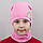 Дитяча шапка з хомутом КАНТА "Кішка" розмір 48-52, рожевий (OC-507), фото 2