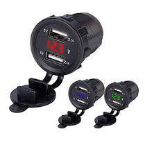 Адаптер USB здвоєний з Вольтметром для автомобіля 12-24V, фото 6