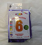 Фольгована цифра Slim STAR фіолетовий "6" 40" (102см) в упаковці, фото 2