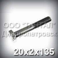 Болт М20х2х135 міцність 10.9 DIN 960 (ГОСТ 7798-70, ГОСТ 7805-70) оцинкований
