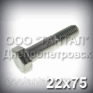 Болт М22х75 міцність 110 (10.9) ГОСТ 22353-77 (ГОСТ Р 52644-2006, DIN 6914), фото 1