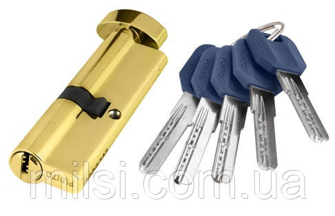 Серцевина з воротком Punto Z402/90мм (40+10+40) 5 ключів латунь