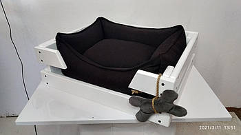 Дерев'яний лежак для собаки або кішки Loft Premium 55х45 см, лежанка, лежак, лежак, лежак для котів і собак