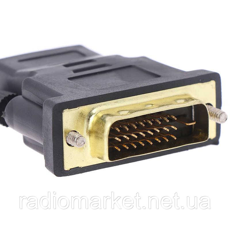 Перехідник шт.DVI-D(24+1) — гн.HDMI gold пластик