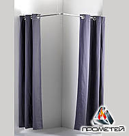 Карниз із нержавіючої сталі кутовий в примірювальні магазини для одягу за індивідуальним замовленням.