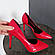Лаковые туфли красные женские на каблуке шпильке, фото 3