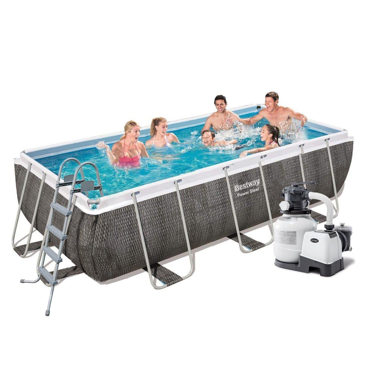 Каркасний басейн Bestway 56722 — 6, 412 х 201 х 122 см (6 000 л/год, дозатор, сходи, тент, підстилка), фото 1