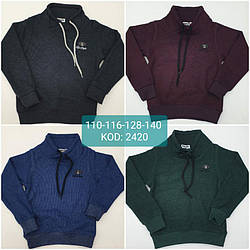 Спортивна демісезонна кофта для хлопчика, на блискавці та з манжетом на рукавах, Fagis