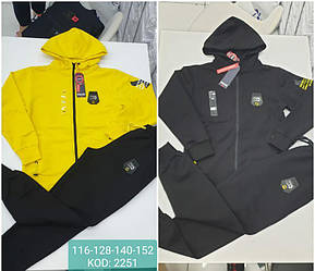 Спортивний костюм для хлопчика (кофта з капюшоном на блискавці + штани), двонитка, Fagis