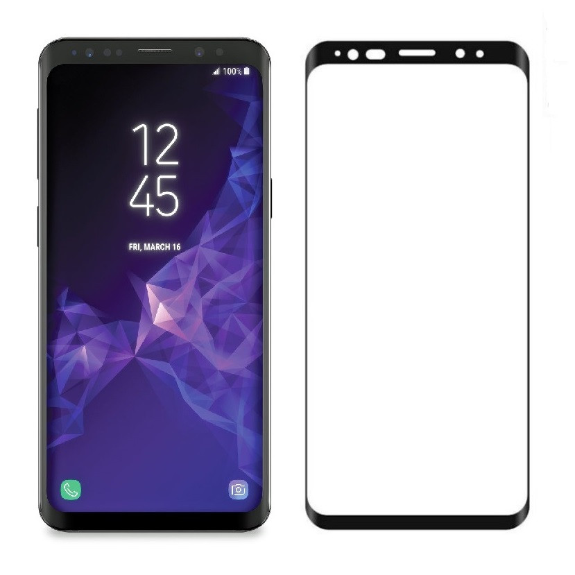 Скло захисне для Samsung G965 | S9 Plus (0,3мм, 5D, чорне) Full Glue, фото 1