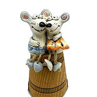 Скульптура "Пара мышей с лапами" глина, керамика