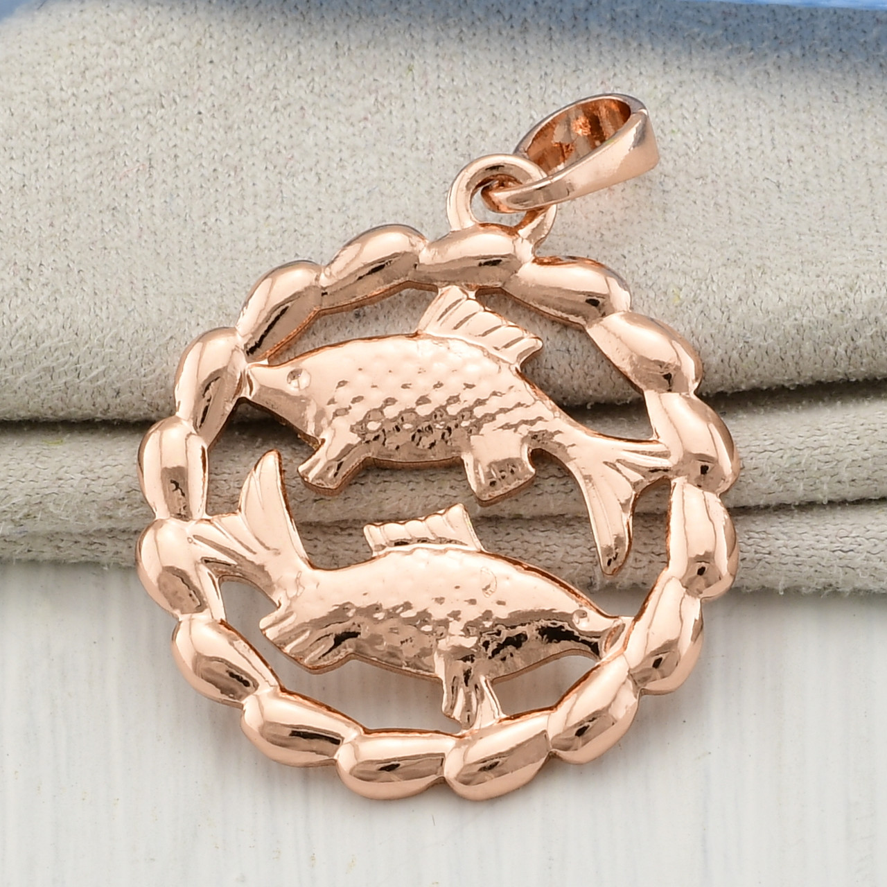 Знак зодіаку Риби 54971 розмір 28х20 мм позолота РО, фото 1