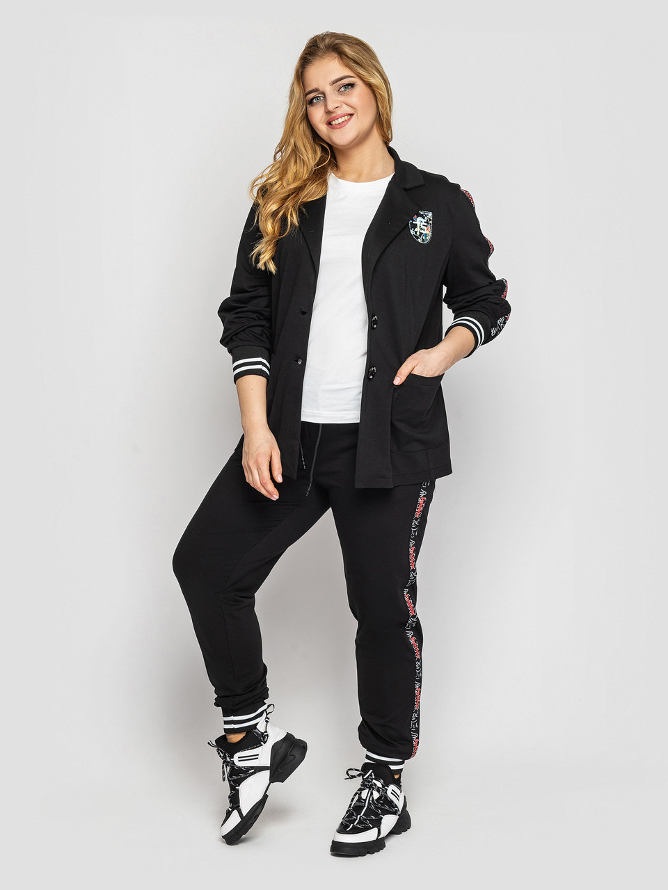 Костюм брючний Флоранс чорний, фото 1