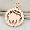Знак зодіаку Телець 54971 розмір 28х20 мм позолота РО, фото 3