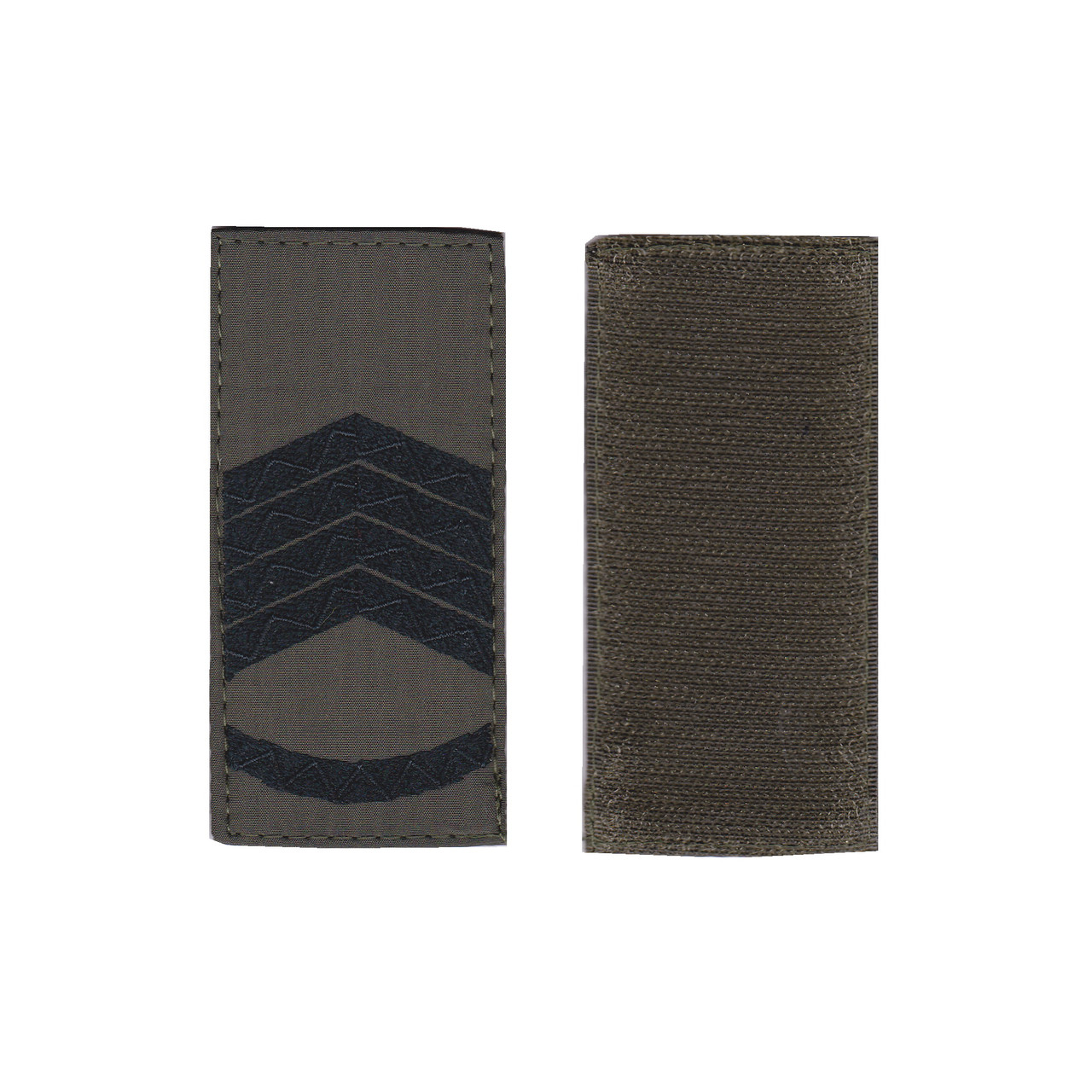 Погон старшина військовий / армійський шеврон ЗСУ, чорний колір на оливці 10 см * 5 см, фото 1