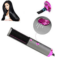 Фен-щітка для волосся повітряний стайлер 2 в 1 Гребінець-випрямляч з турмаліновим покриттям для укладання