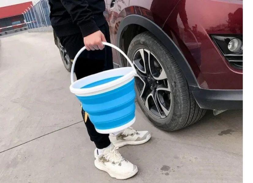 Відро 5 літрів туристичне складне Collapsible Bucket EL 1262, фото 5