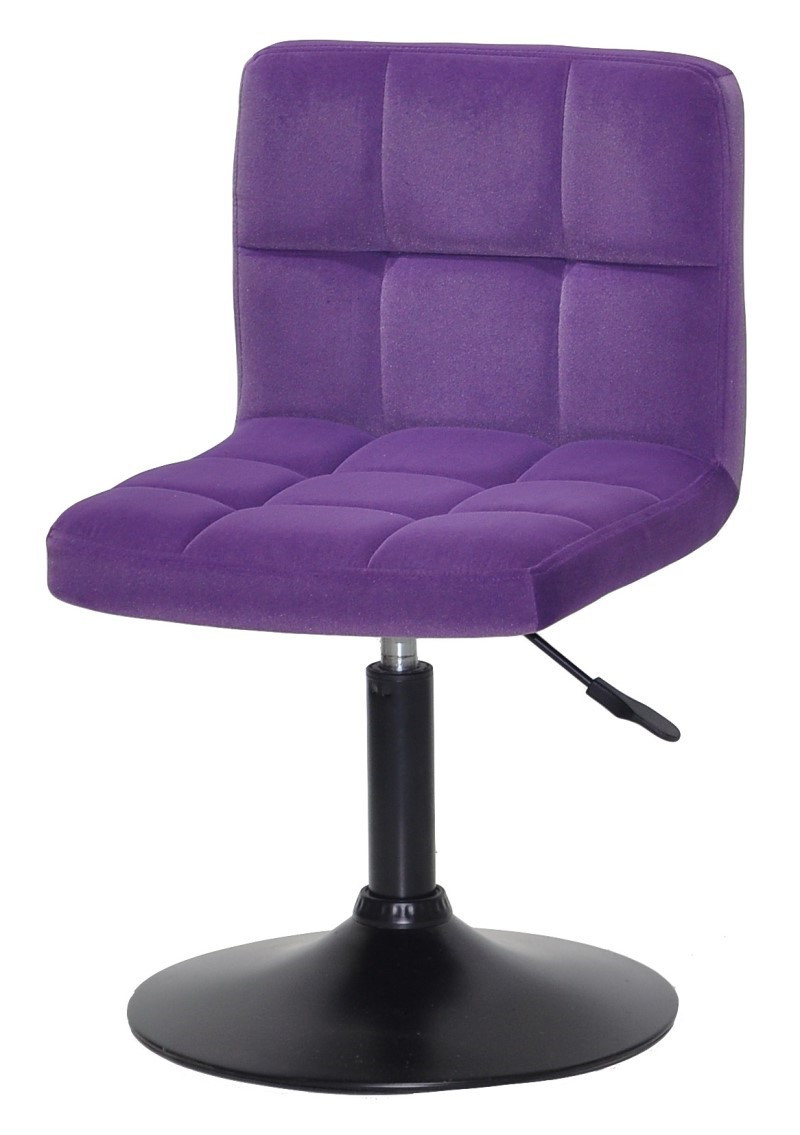 Крісло Arno BK — Base пурупрний В-1013 (фіолетовий) велюр (бархат), на чорній опорі млинця, фото 1