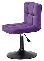 Крісло Arno BK — Base пурупрний В-1013 (фіолетовий) велюр (бархат), на чорній опорі млинця, фото 4