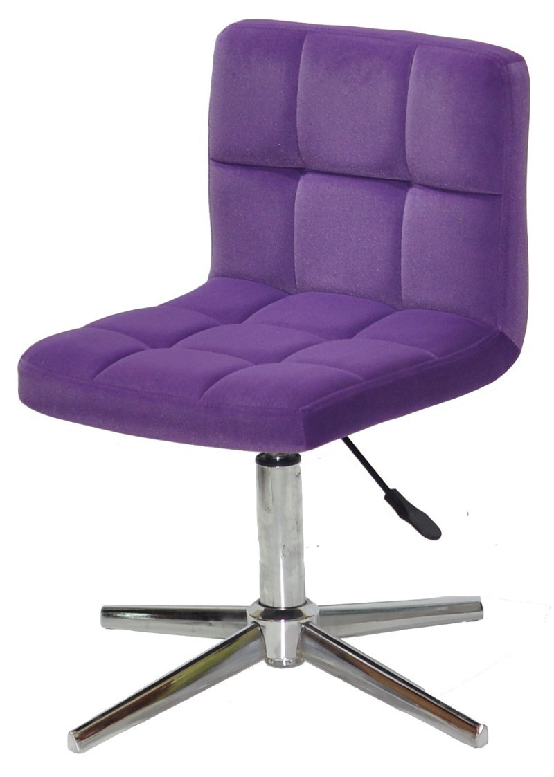 Стілець Arno Modern Base оксамит пурпуровий В-1013 з регулюванням висоти, на хромованій хрестовині зі стопами, фото 1
