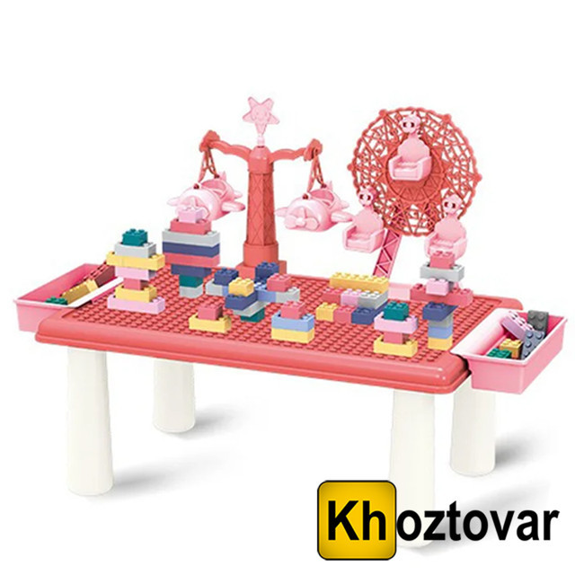 Дитячий ігровий столик для конструктора RunRun Block World, фото 1