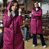 Жіноче трендові стеганное пальто ПВ-250, розмір 44, фото 7