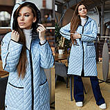 Жіноче трендові стеганное пальто ПВ-250, розмір 44, фото 6
