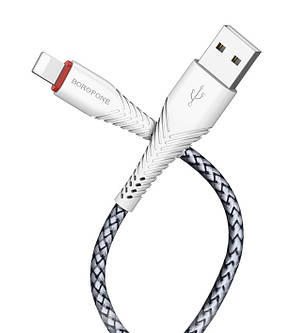 Кабель для зарядки телефона/ смартфона Borofone BX25 Powerful USB - Lightning 1 м Білий, фото 3