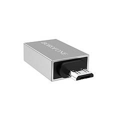 Перехідник Borofone BV2 OTG USB на Micro USB Сріблястий, фото 5