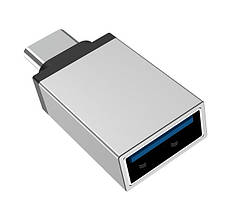 Перехідник Borofone BV3 OTG USB на Type-C Сріблястий, фото 4