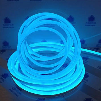LED світлодіодний неон NEON блакитний лід 12B 2835 12V 12W/m IP65 8*16mm