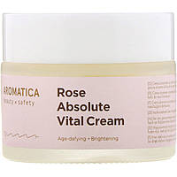 Органический антивозрастной крем для лица с эфирным маслом розы Aromatica Rose Absolute Vital Cream 50 г