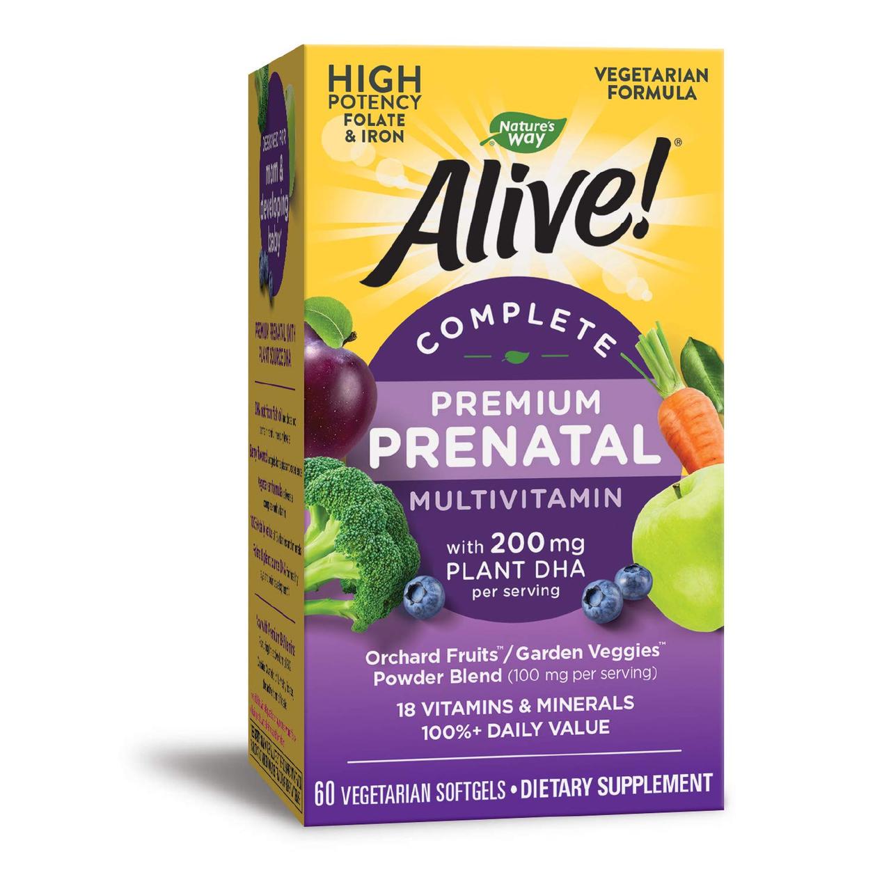 Nature's Way Alive!® Complete Prenatal Multi-Vitamin Berry вітаміни для вагітних та годуючих з Omega -3, 60 ЖК
