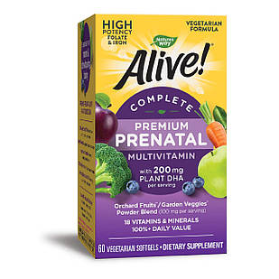 Nature's Way Alive!® Complete Prenatal Multi-Vitamin Berry вітаміни для вагітних та годуючих з Omega -3, 60 ЖК