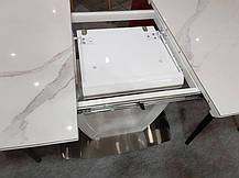 Стол раскладной Arizona T7066 White Ceramic HY03 керамика белый мрамор 1200(+400)х800х760 мм, фото 3