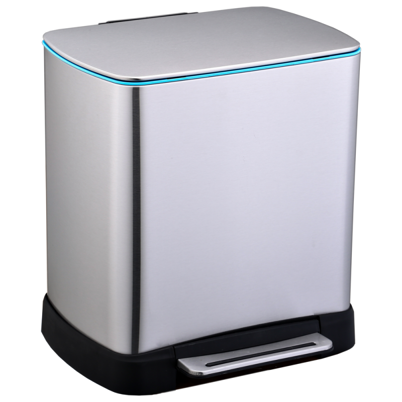 Відро для сміття з педаллю JAH 20 л (2х10 л, колір металік, внутрішнє відро), фото 1