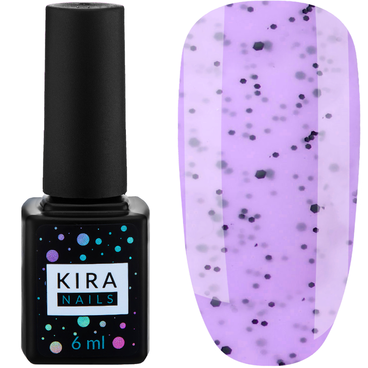 Гель-лак Kira Nails Чіа Пудинг з крихтою No006, 6 мл чорниця