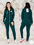 Стильний трикотажний батальний спортивний костюм "шик" із довгою кофтою (р.48-58). Арт-2072/42, фото 2