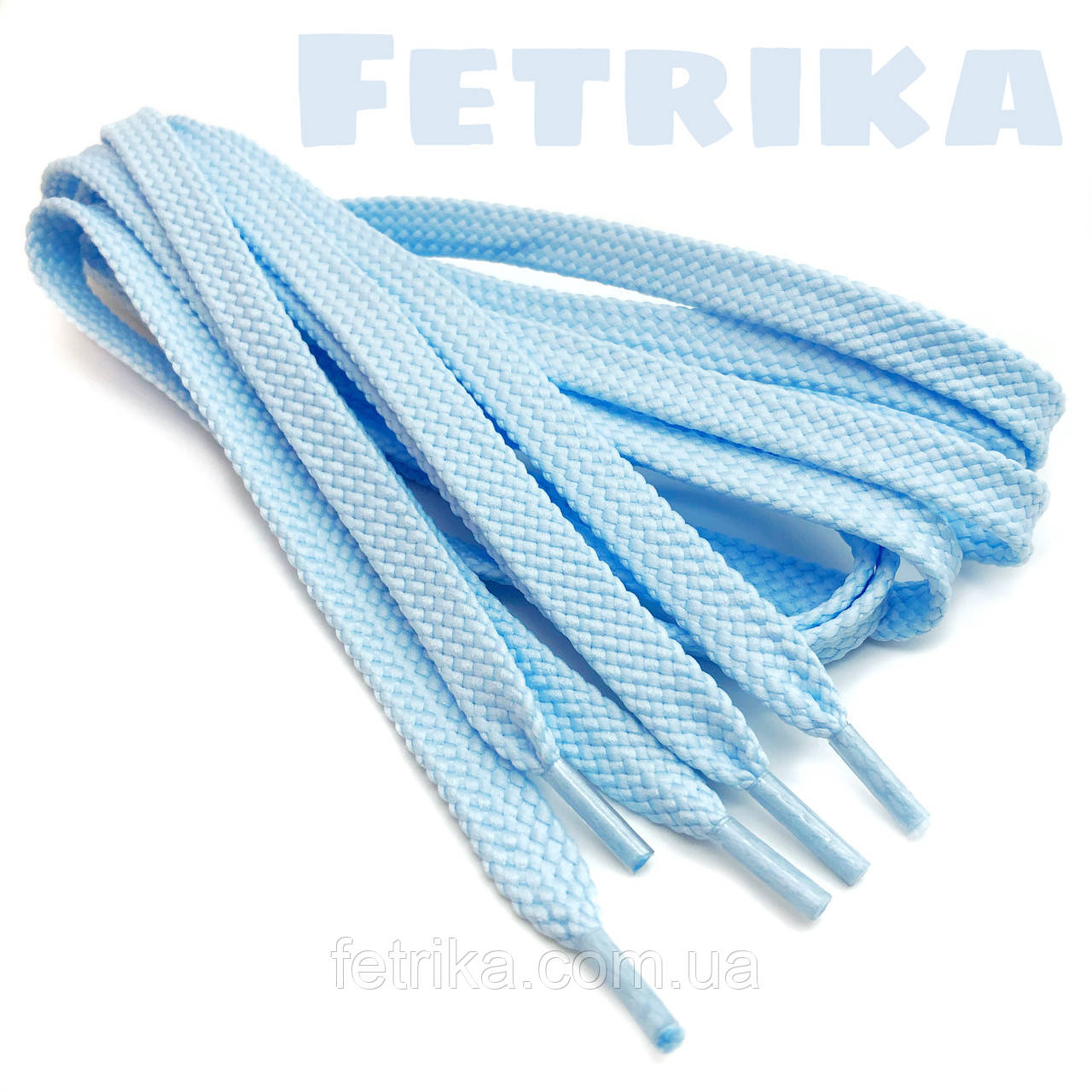 Шнурки плоскі 10 мм Kiwi блакитні 100 см, фото 1