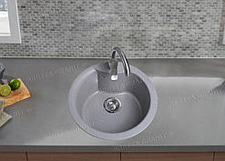 Кругла мийка із граніту Bretta RONDO GRAY STONE сіра 480