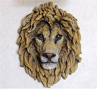 Настенный декор голова Льва из искусственного мрамора