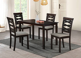 Комплект обідній Бруклін (стіл + 4 стільці) темний горіх