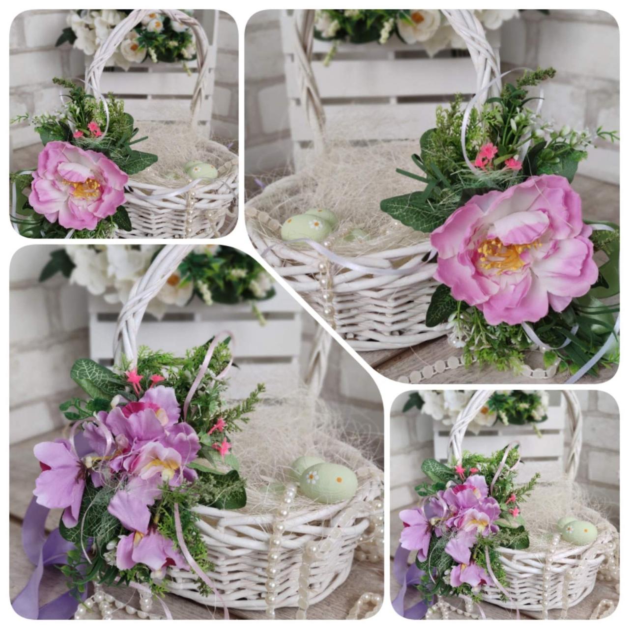 Стрічка зквітами на Великодній кошик, 1,5 м,95 грн, пасхальний декор., фото 1