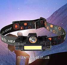 Потужний ліхтарик на голову акумуляторний з micro USB зарядкою Bailong BL-8101