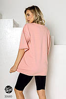 Жіноча футболка в стилі оверсайз з якісного трикотажу з 42 по 46 розмір, фото 8
